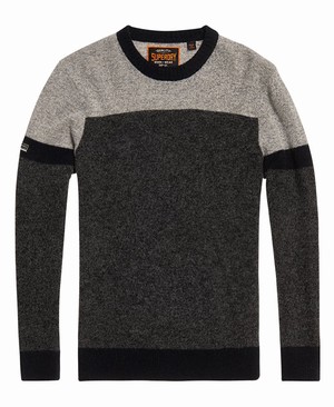 Superdry Harlo Block Crew Neck Férfi Ugró Sötétkék | LBDNO1457